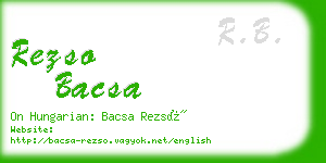 rezso bacsa business card